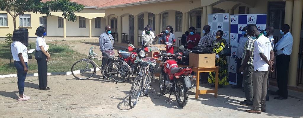 JICA TEAM HANDING OVER ITEMS FOR  STRENGTHENING COMMUNITY HEALTH SYSTEM THROUGH VILLAGE COVID TASK FORCES 